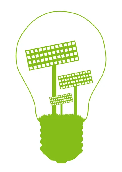 Glühbirne und Öko-Symbol im Inneren. Konzeptvektor für alternative Energien — Stockvektor
