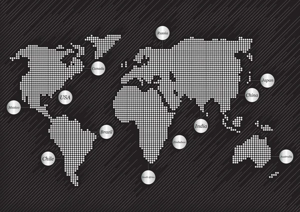 회색 지도 국가 추상 배경으로 세계의 — 스톡 벡터