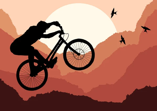 Linda prueba profesional bicicleta de montaña ilustración — Archivo Imágenes Vectoriales