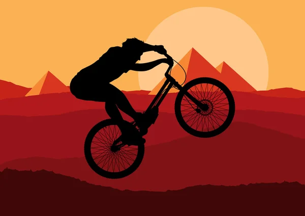 Linda prueba profesional bicicleta de montaña ilustración — Vector de stock