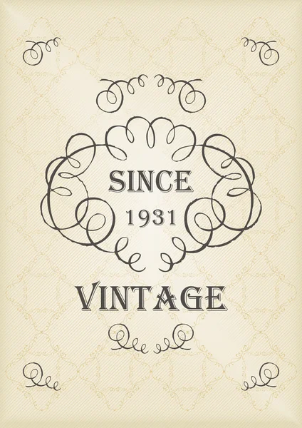 Vintage vector decorative frame for book cover or card background — Stock Vector