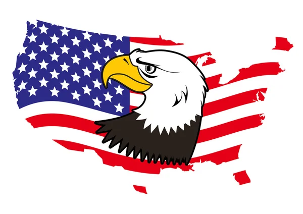Patriotic American bald eagle — Stock Vector