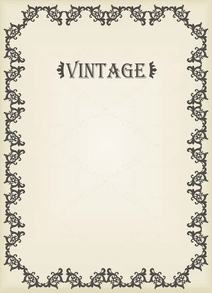Kitap kapağı veya kartı arka plan için vintage vektör dekoratif çerçeve — Stok Vektör