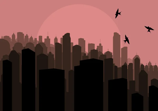 Wolkenkrabber stad vector achtergrond — Stockvector