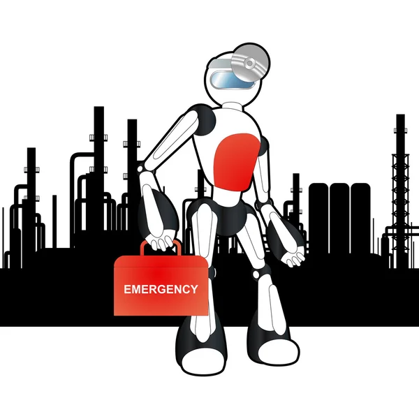 Ilustracja lekarz animowanego robota medycznego — Wektor stockowy