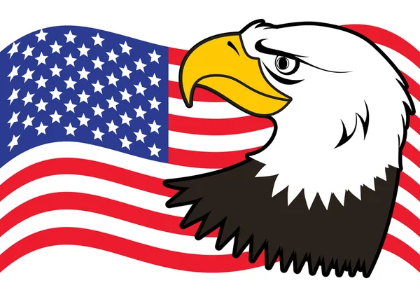 Patriotic American bald eagle — Stock Vector