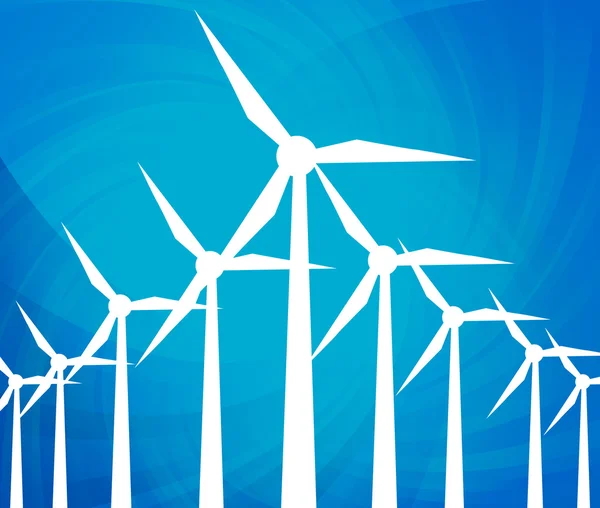 風力発電機のベクトルの背景 — ストックベクタ