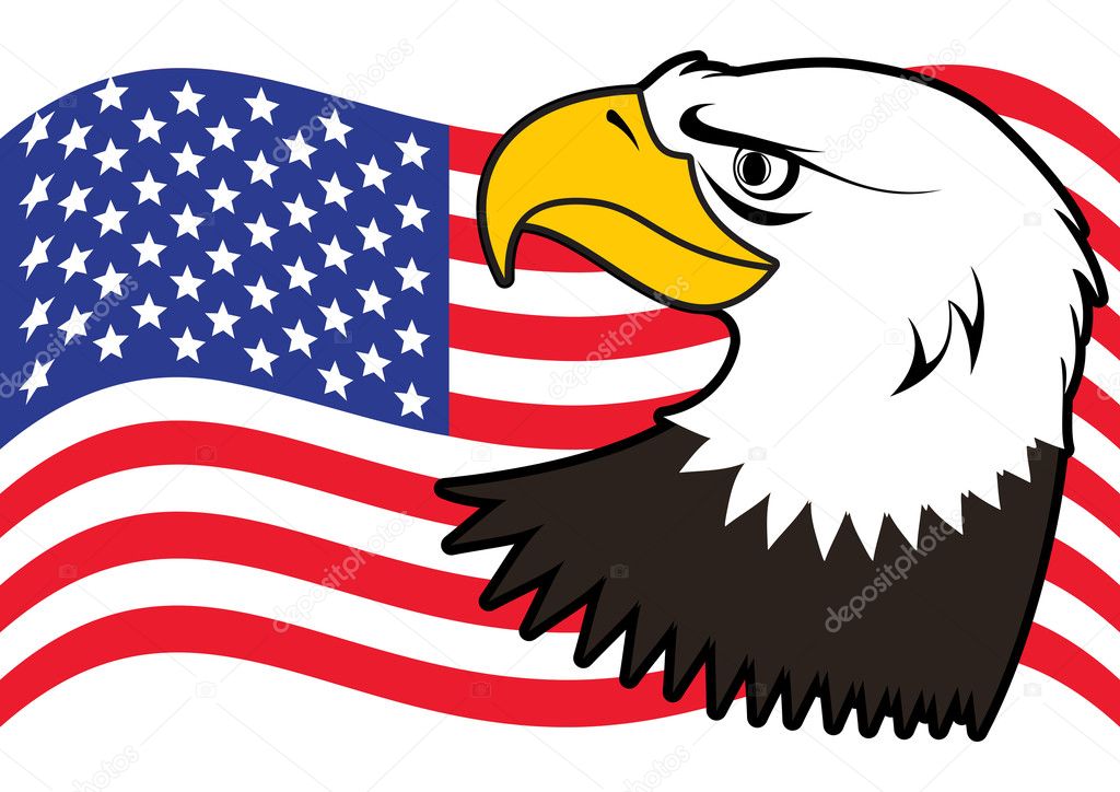 Patriotic American bald eagle