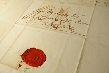 Letter with seal from 1800's clipart