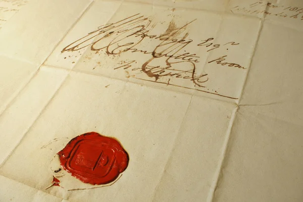 Letter with seal from 1800's — Stock Photo, Image