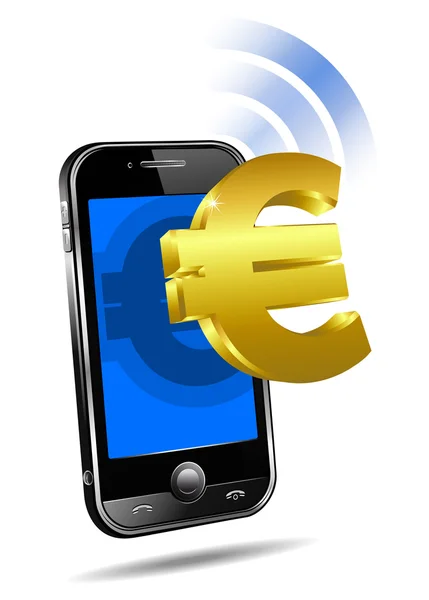 Pagar por tarifa de teléfono, concepto móvil inteligente celular — Vector de stock