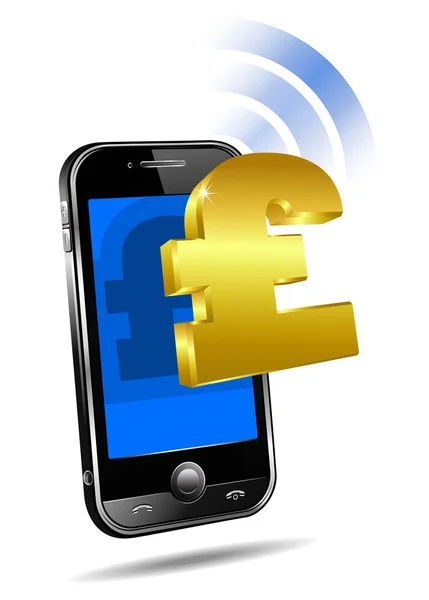 Pagar por tarifa de teléfono, concepto móvil inteligente celular — Vector de stock