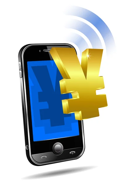 Pago por tarifa móvil, teléfono inteligente celular — Vector de stock
