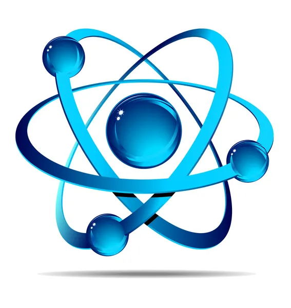 Atom on white background — Stock Vector