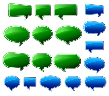 Stylish Green & Blue Speech Bubbles clipart