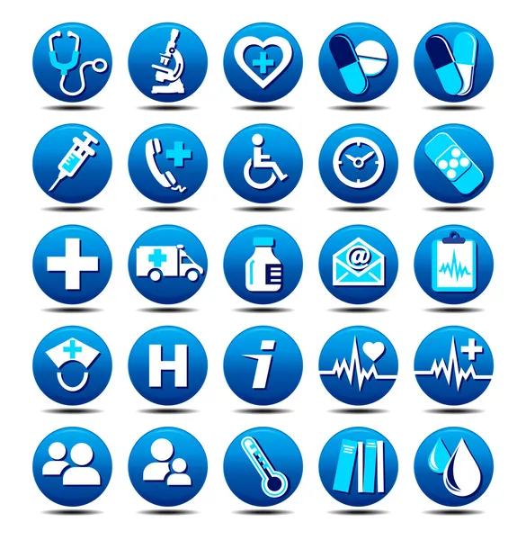 Zdravotní péče ikony — Stockový vektor