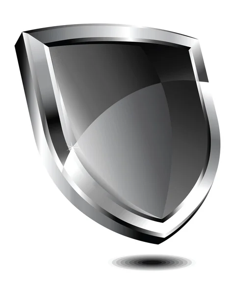 Prata escudo moderno — Vetor de Stock