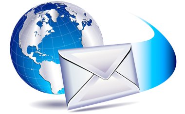 Email mailing the world clipart