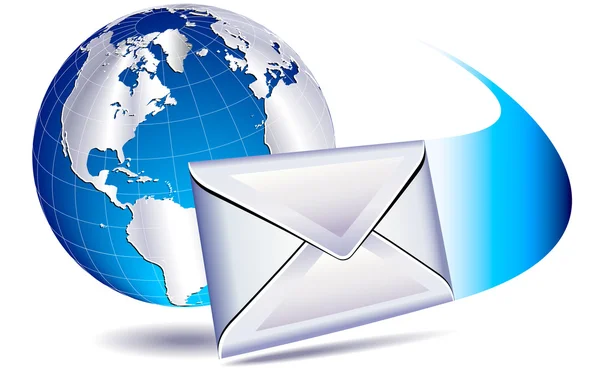 E-mail mailing il mondo — Vettoriale Stock