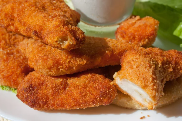 Sült csirke nuggets Stock Kép