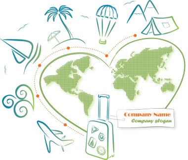 Travel around the world, vector illustration clipart