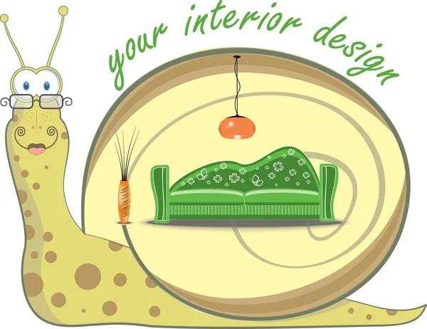 Escargot et design d'intérieur, illustration vectorielle — Image vectorielle