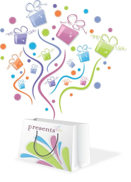 Cadeaux colorés de paquet, illustration vectorielle — Image vectorielle