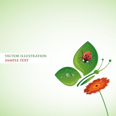 Butterfly-leaf on the flower, vector illustration clipart