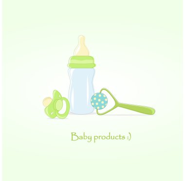 Baby products, vector illustration clipart