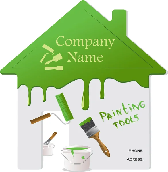Ferramentas de reparação e pintura em casa, ilustração vetorial — Vetor de Stock