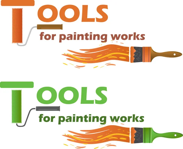 Narzędzia do malowania działa, ilustracji wektorowych — Wektor stockowy