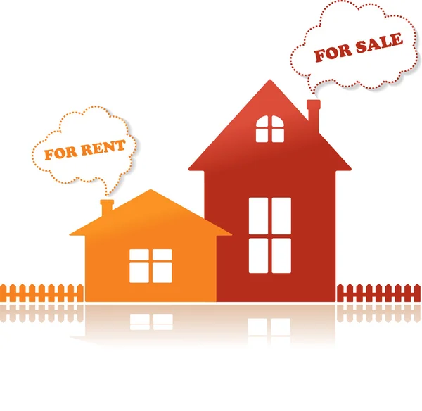 Case in vendita e in affitto, illustrazione vettoriale — Vettoriale Stock