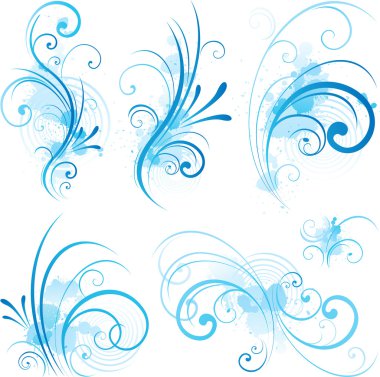 Blue scroll shape