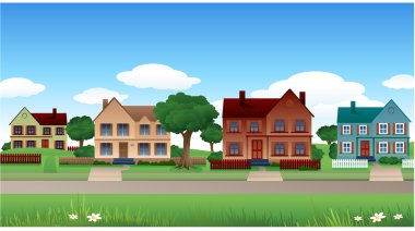 Suburb background clipart