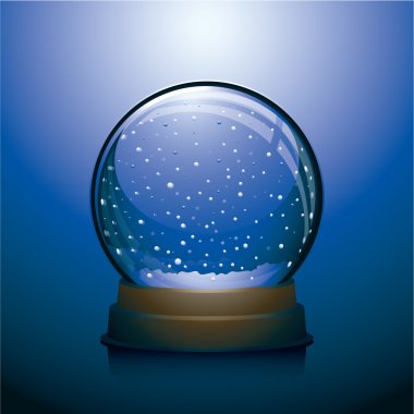 Blue vector Christmas snowglobe clipart