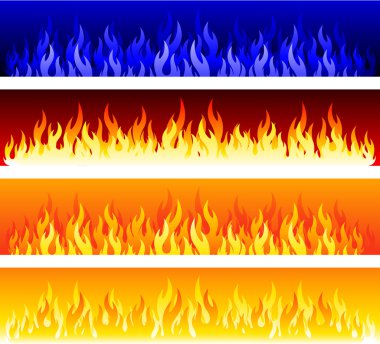 Flame banners clipart