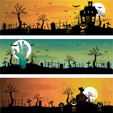 Halloween banners clipart