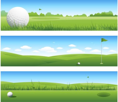 Golf banners clipart