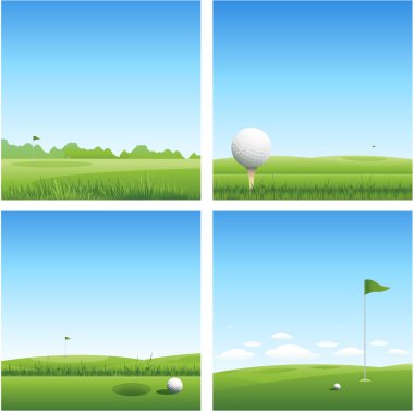 Golf banners clipart