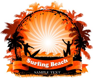 Tropical surf background clipart