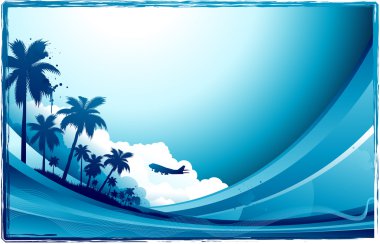 Travel beach background clipart