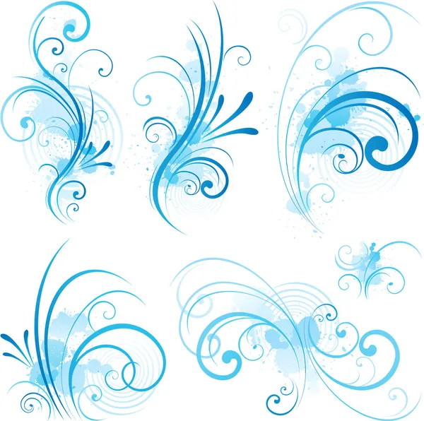 Blauwe scroll vorm — Stockvector