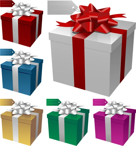 Cajas de regalo multicolor — Vector de stock