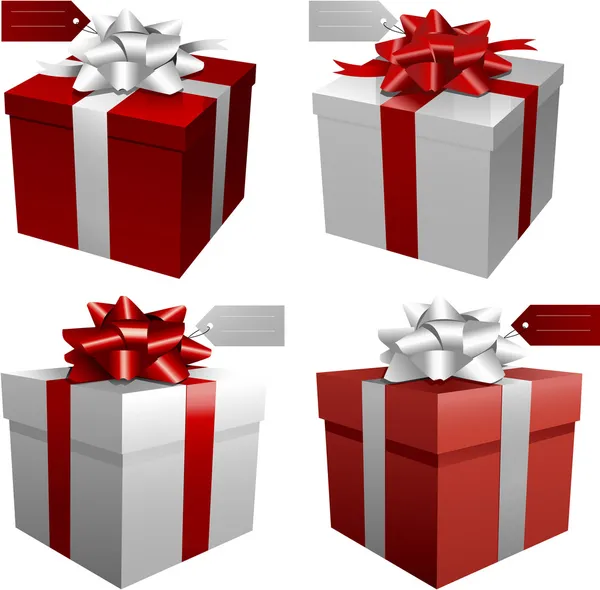 Rote Geschenkboxen — Stockvektor