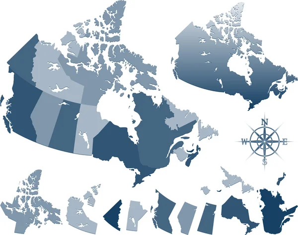 Canadá Mapa — Vetor de Stock