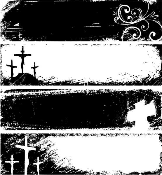 Grunge banderas cristianas — Archivo Imágenes Vectoriales
