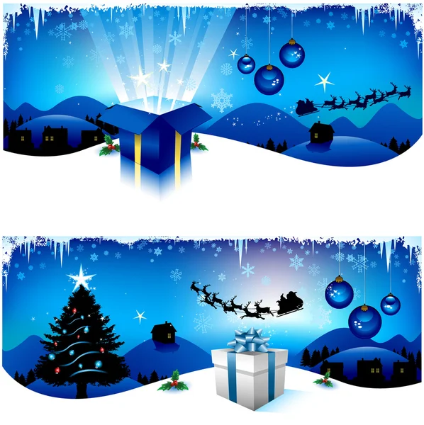 Modrý vánoční hlavičky — Stockový vektor