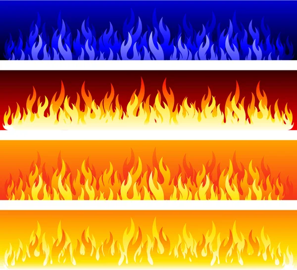 Banderas de llama — Vector de stock
