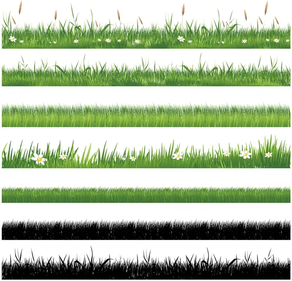 Kolekce zelené trávy — Stockový vektor