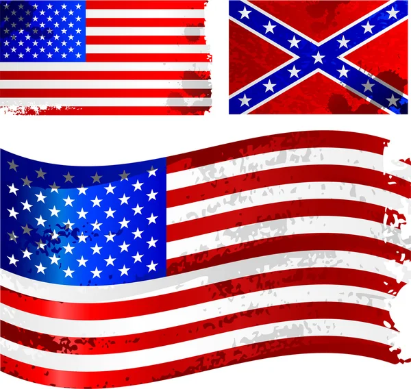 Grunge bandiera americana — Vettoriale Stock
